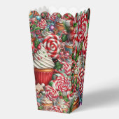 Fun Christmas Cupcakes Red Stripe Canes フェイバーボックス (裏面)