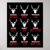 Fun Christmas Deer Hunters All of Santa's Reindeer ポスター (正面)