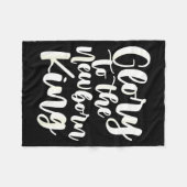 Fun Christmas Holiday Saying Religious Christian E フリースブランケット (正面(横))