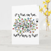 Fun Christmas Lights Its Fine Im Fine Everything I カード (黄色い花)