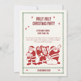 Fun Christmas party invite by Santa 招待状