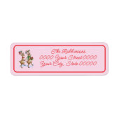 Fun Christmas Reindeers Return Address Label ラベル (正面)
