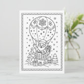 Fun Christmas Santa Coloring Flat Note Card シーズンカード (スタンド正面)