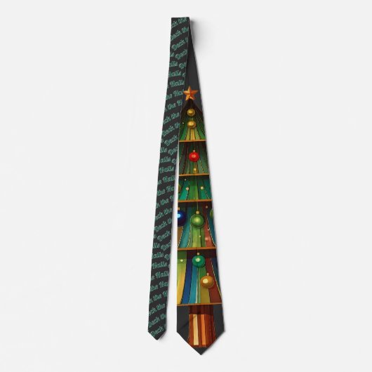 Fun Christmas Tree Holiday Deck The Halls  ネクタイ (裏面)