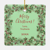 Fun Christmas Wreath Photo Frame セラミックオーナメント (裏面)