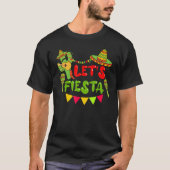 Fun Cinco De Mayo Mexican Playing Guitar Cactus Le Tシャツ (正面)