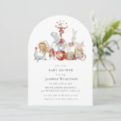 fun Circus Baby Shower with qr code Invitation 招待状 (スタンド正面)