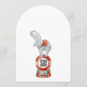 fun Circus Baby Shower with qr code Invitation 招待状 (裏面)