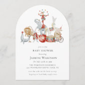 fun Circus Baby Shower with qr code Invitation 招待状 (正面)