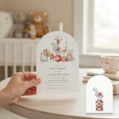 fun Circus Baby Shower with qr code Invitation 招待状