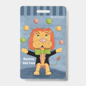 Fun Circus Juggling Lion Student Hall Pass Badge バッジ (正面)