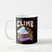 Fun Climb Like A Girl Rock Climbing Bouldering Cli コーヒーマグカップ (左)