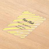 Fun Club bachelorette party yellow lines backgroun アクリル招待状 (レイダウン)