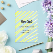 Fun Club bachelorette party yellow lines backgroun アクリル招待状 (インサイチュ (ウェディング))