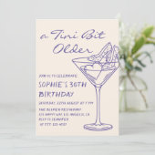 Fun Cocktail A Tini Bit Older 30th Birthday 招待状 (スタンド正面)