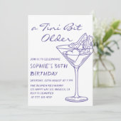 Fun Cocktail A Tini Bit Older 30th Birthday 招待状 (スタンド正面)