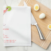 Fun Cocktail Bar Decor - Cosmopolitan Recipe キッチンタオル (四つ折り)