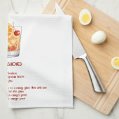  Fun Cocktail Bar Decor - Old Fashioned Recipe キッチンタオル (四つ折り)