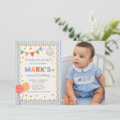 Fun Colorful 2nd Birthday Photo Invitation 招待状 (スタンド正面)