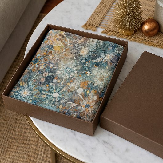 Fun Colorful Abstract Ice Crystals Snowflakes Art 薄葉紙