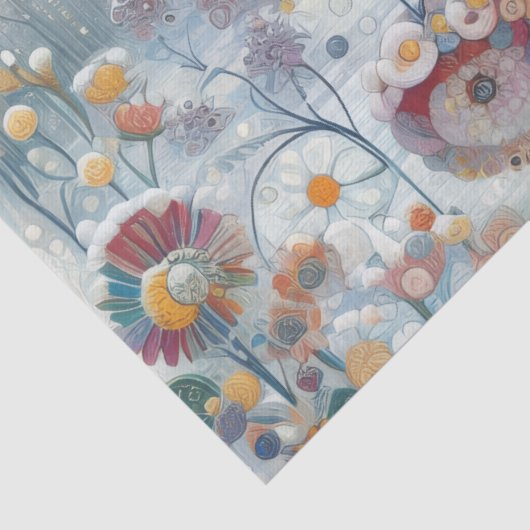 Fun Colorful Abstract Winter Wonderland Art 薄葉紙 (詳細)