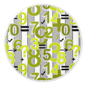 Fun colorful arithmetic math bright retro pattern  セラミックノブ (正面)