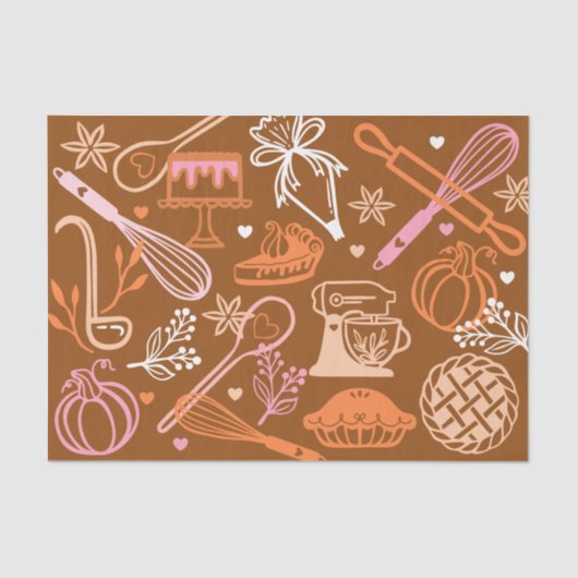 Fun Colorful Baking & Cooking Utensil Thanksgiving 薄葉紙 (正面)