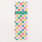 Fun Colorful Checkered Merry & Bright ヨガマット (正面)