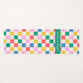 Fun Colorful Checkered Merry & Bright ヨガマット (正面(横))