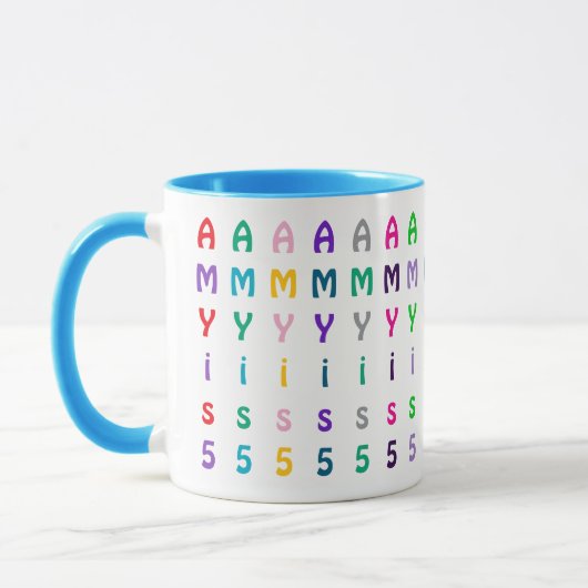 Fun Colorful Custom Monogram, Name or Age マグカップ (左)