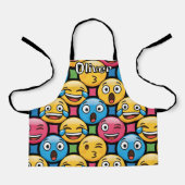 Fun Colorful Emoji Faces エプロン (正面)