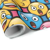 Fun Colorful Emoji Faces ラッピングペーパー (ロールコーナー)