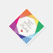 Fun Colorful Festival Themed Happy 30th Birthday スタンダードカクテルナプキン (角)
