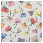 Fun Colorful Floral Design on Cotton ファブリック (見本)