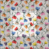 Fun Colorful Floral Design on Cotton ファブリック (タイル)
