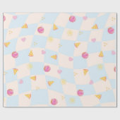 Fun Colorful Pizza Birthday Wrapping Paper ラッピングペーパー (フラット)