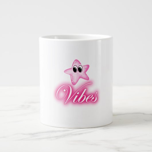 ✨ Fun & Colorful Vibes – Cute Trendy Positive Ener ジャンボコーヒーマグカップ (正面)