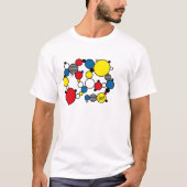 fun colour circles mondrian style tシャツ (正面)