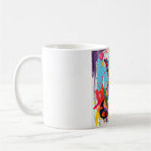 Fun Colourful Cat Abstract Animal Art Mug コーヒーマグカップ (左)