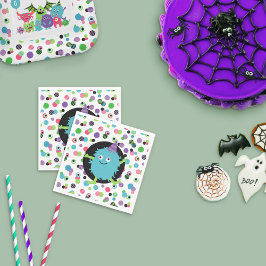 Fun Confetti Monster Mash Birthday Party スタンダードランチョンナプキン