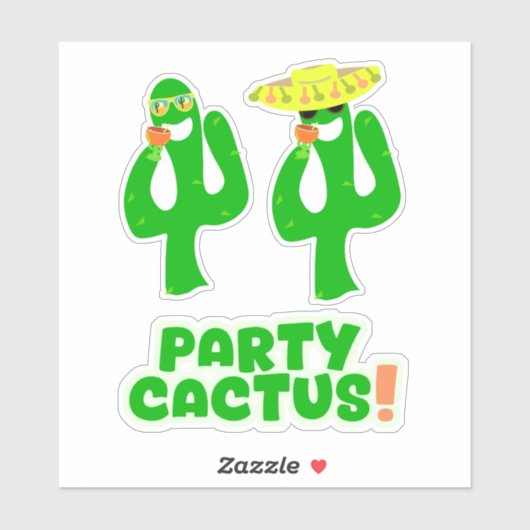 Fun Cool Party Cactus Set Stickers シール (シート)