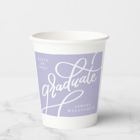 Fun Corner Script Purple Grad Party 紙コップ (正面)