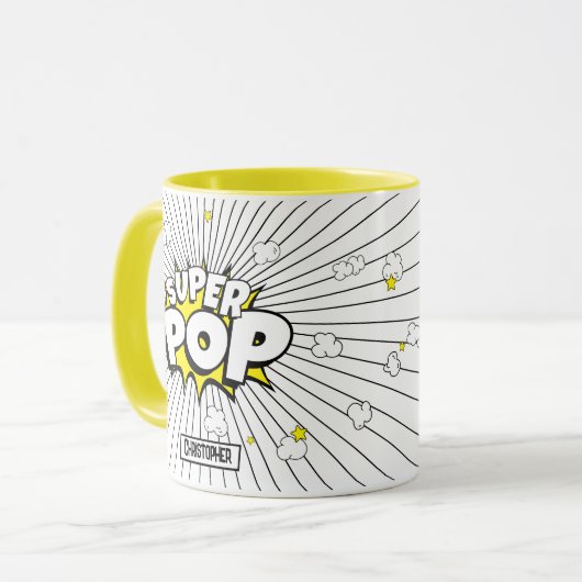 Fun ‘Corny’ SUPER POP! Popcorn Pun | Personalized  マグカップ (正面左)