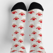 Fun Cowboy Santa Claus Western Christmas ソックス (上部)