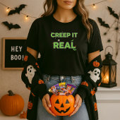 Fun Creep It Real Slime Green Spooky Halloween   Tシャツ