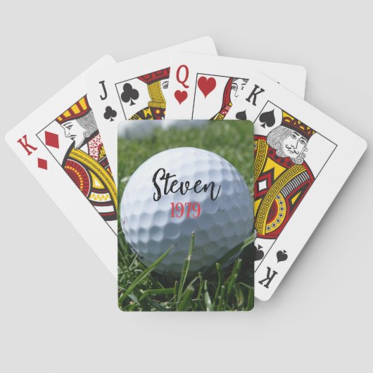 FUN!  ⛳ Custom Golf Playing Cards – Add Name & Bir トランプ (裏面)