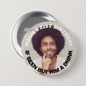 Fun Custom Photo Birthday Party Favor 缶バッジ (正面&裏面)