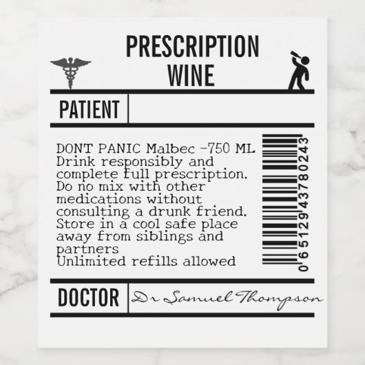 FUN Custom Wine Labels for WINE ワインラベル (シングルラベル)