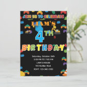 Fun Customizable Construction Birthday Invitation 招待状 (スタンド正面)