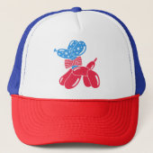 Fun Cute Balloon Dog 4th of July キャップ (正面)